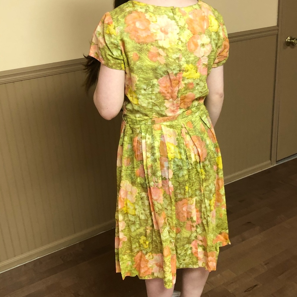 Jean Lang Vintage Floral Belted Dress
